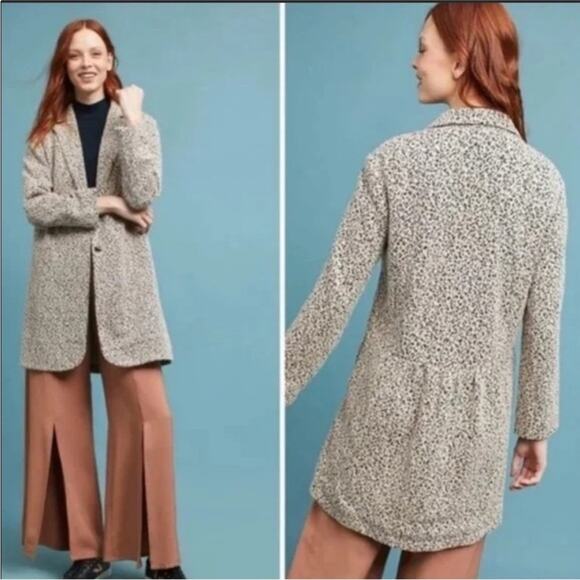 Anthropologie Jackets & Blazers - Anthropologie Cartonnier Rowan Leopard
Print Knit Car Coat Women’s size Small